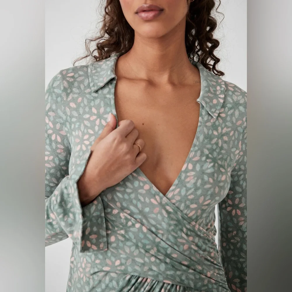 Free People Shayla Wrap Midi Dress - Picture 7 of 7